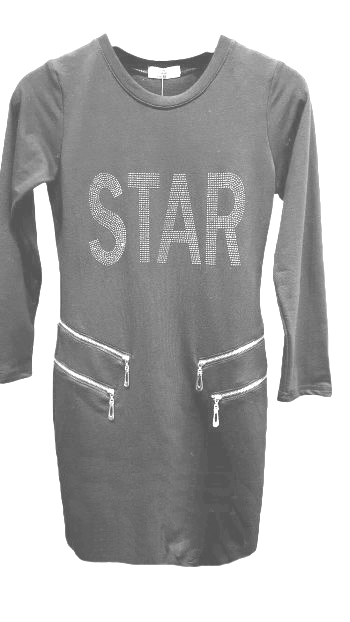 Tuniek STAR zip grijs
